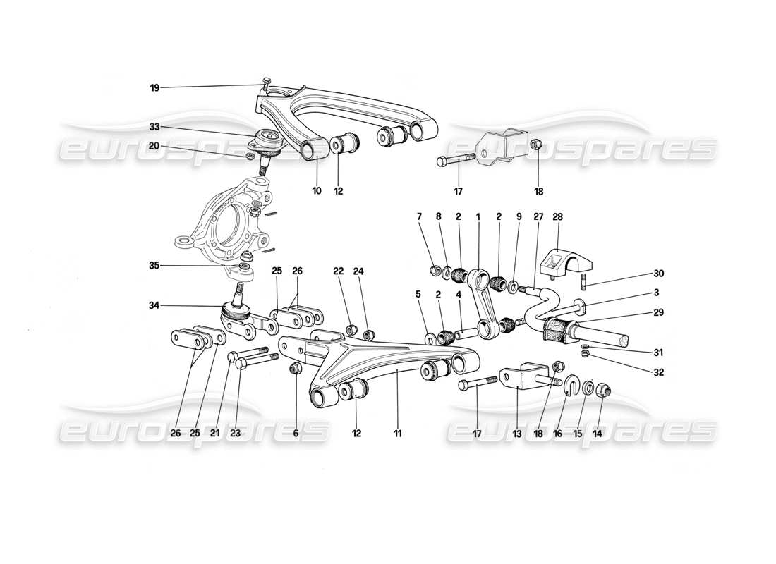 a part diagram from the ferrari testarossa parts catalogue