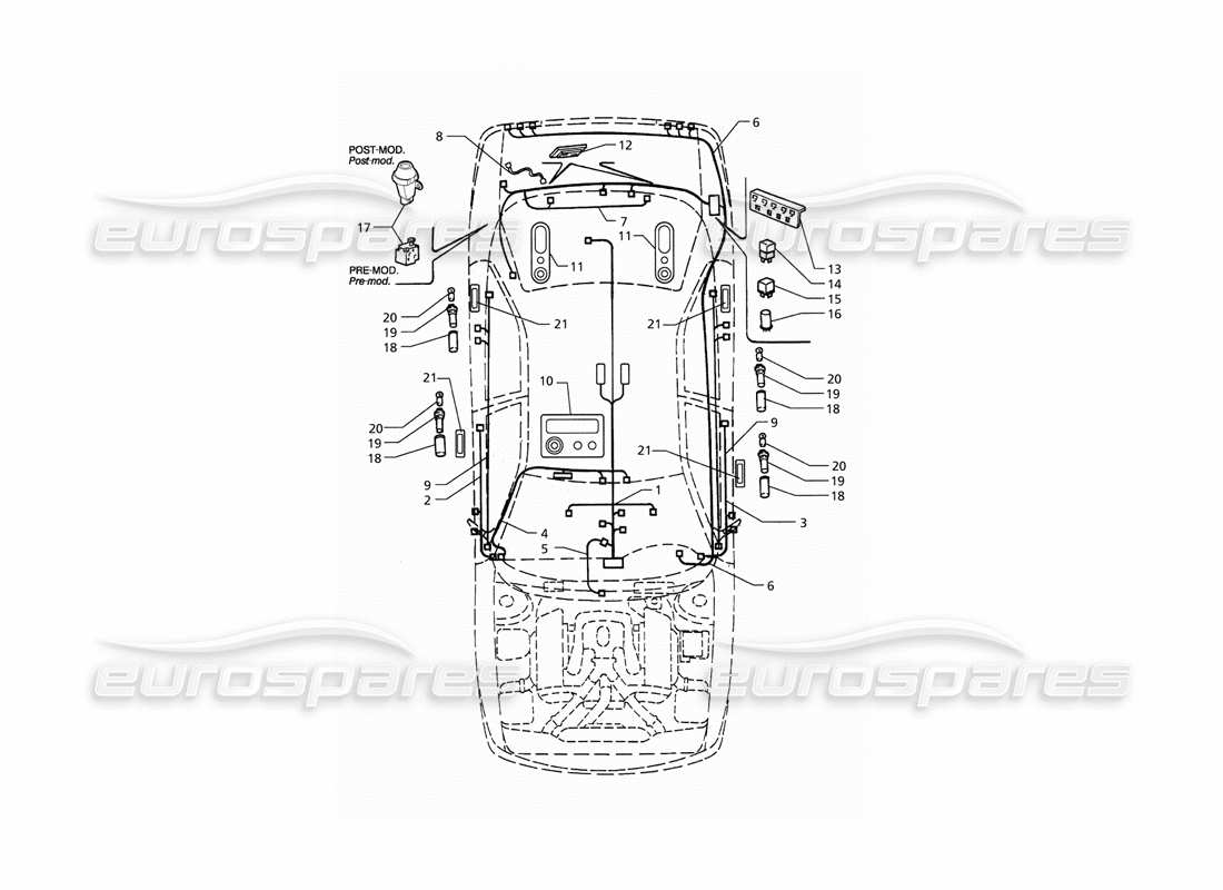 a part diagram from the maserati qtp. 3.2 v8 (1999) parts catalogue