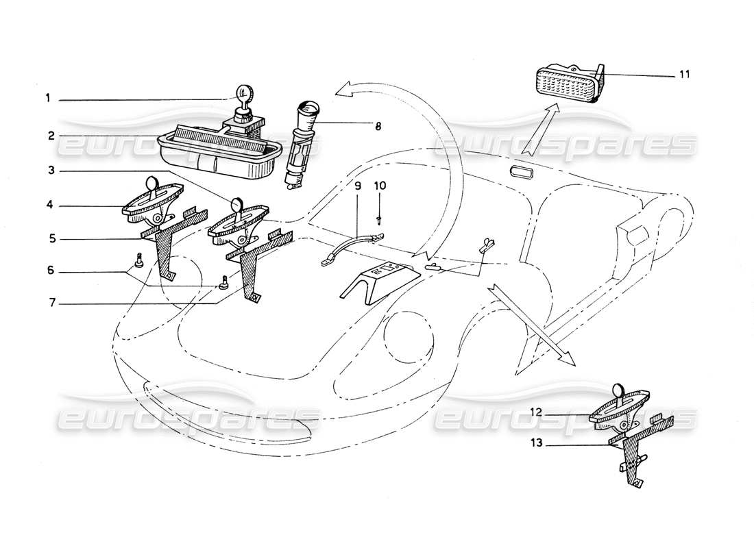 a part diagram from the ferrari 206 parts catalogue