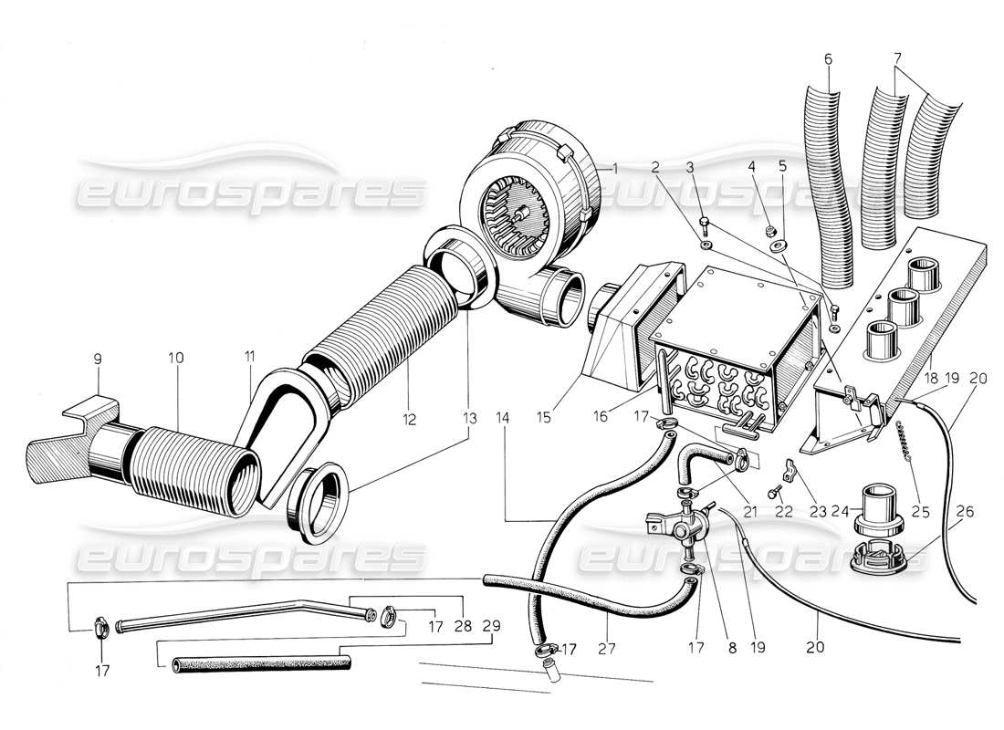 a part diagram from the lamborghini jalpa parts catalogue