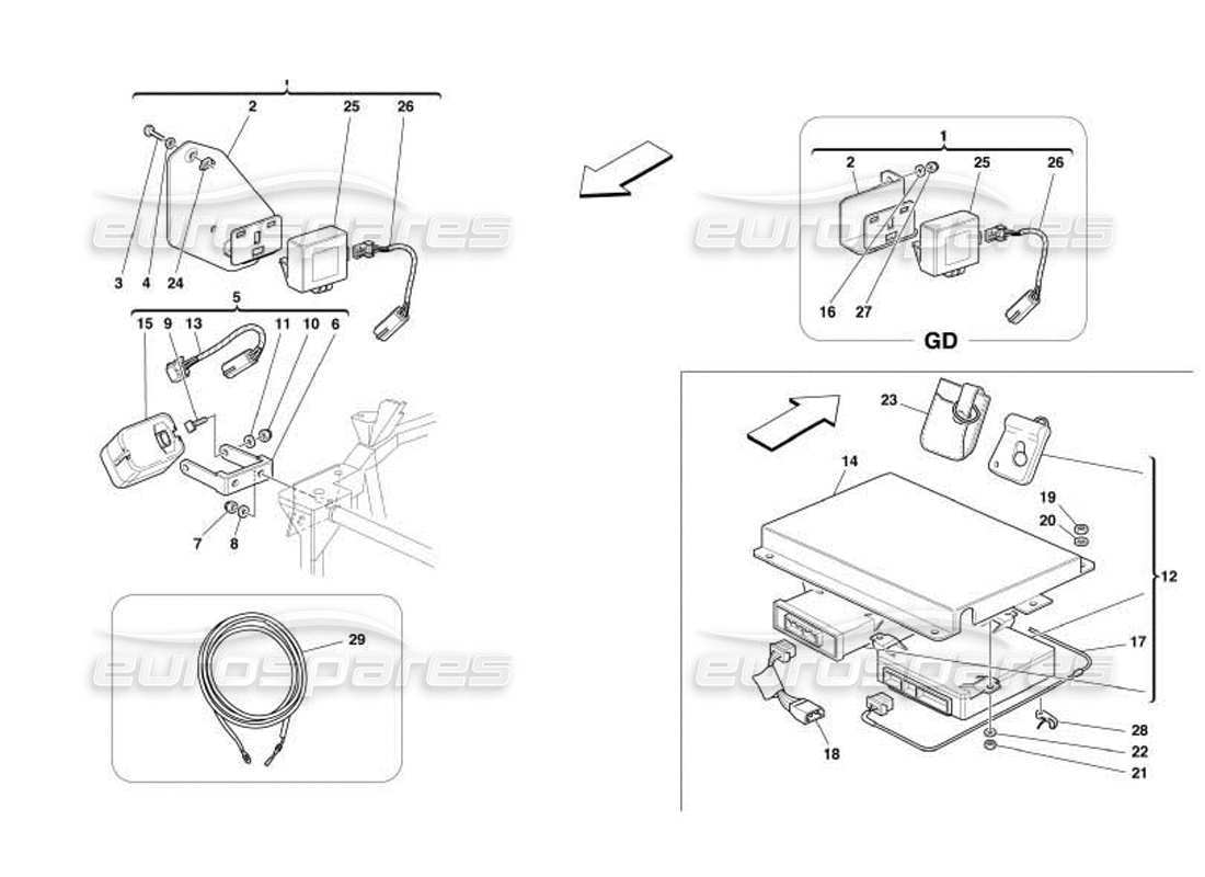 a part diagram from the ferrari 550 parts catalogue