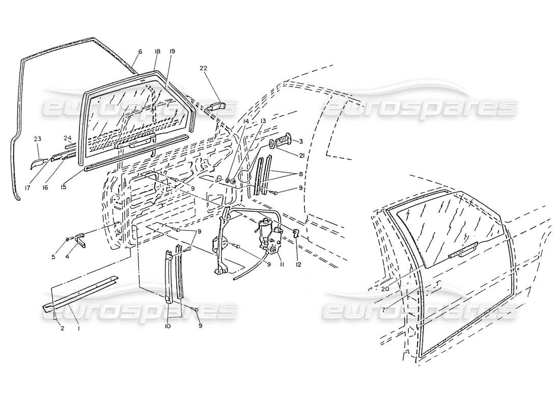 a part diagram from the maserati ghibli (1993-1995) parts catalogue