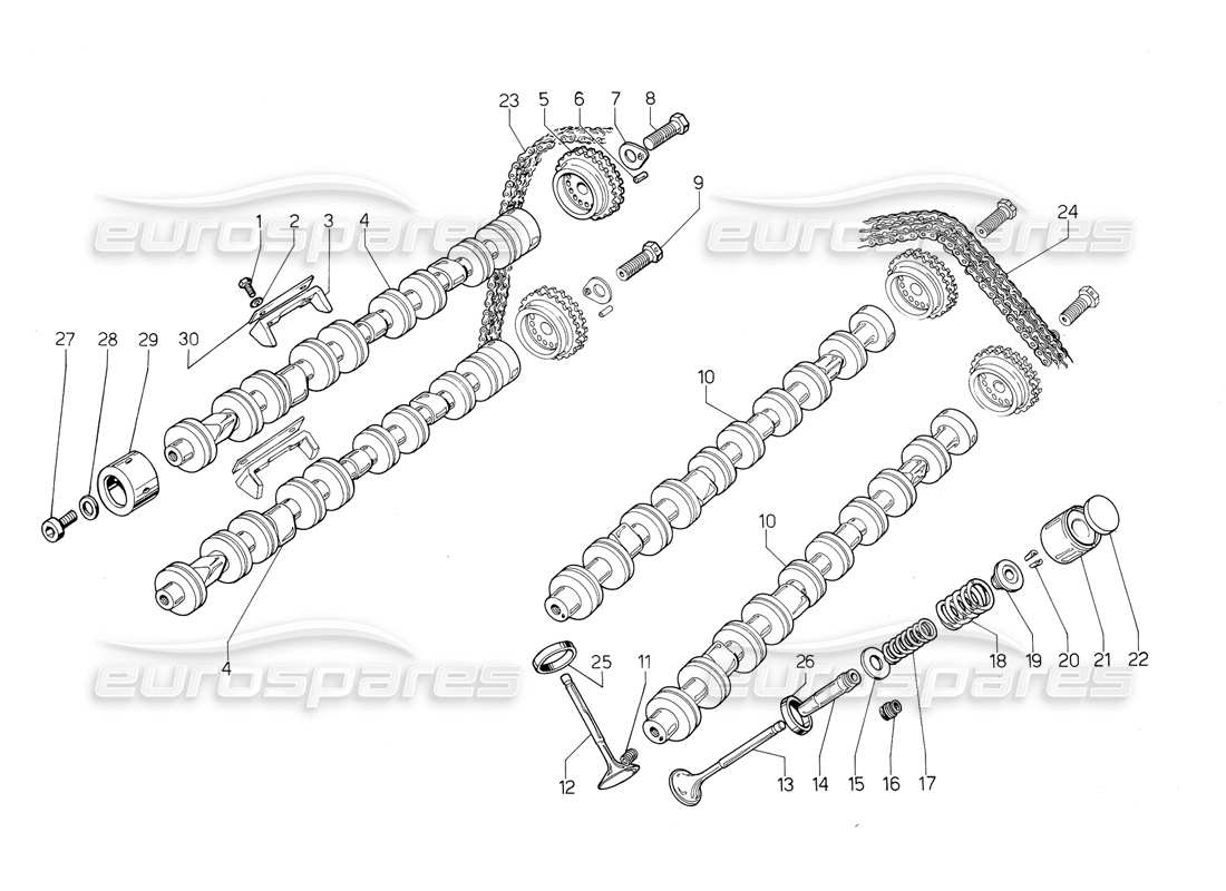 VIEW PARTS DIAGRAMS FROM THE LAMBORGHINI JALPA PARTS CATALOGUE a part diagram from the lamborghini jalpa parts catalogue