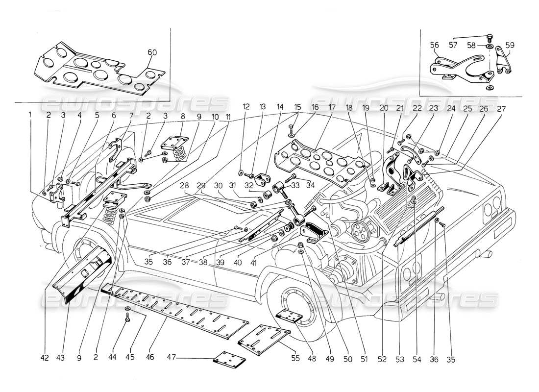 a part diagram from the lamborghini jalpa parts catalogue