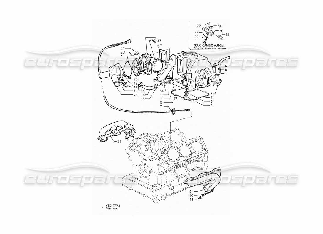 a part diagram from the maserati ghibli 2.8 (abs) parts catalogue