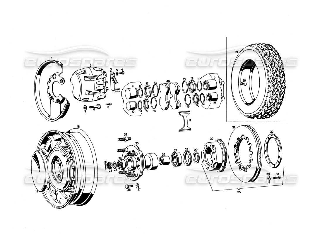 a part diagram from the maserati bora parts catalogue