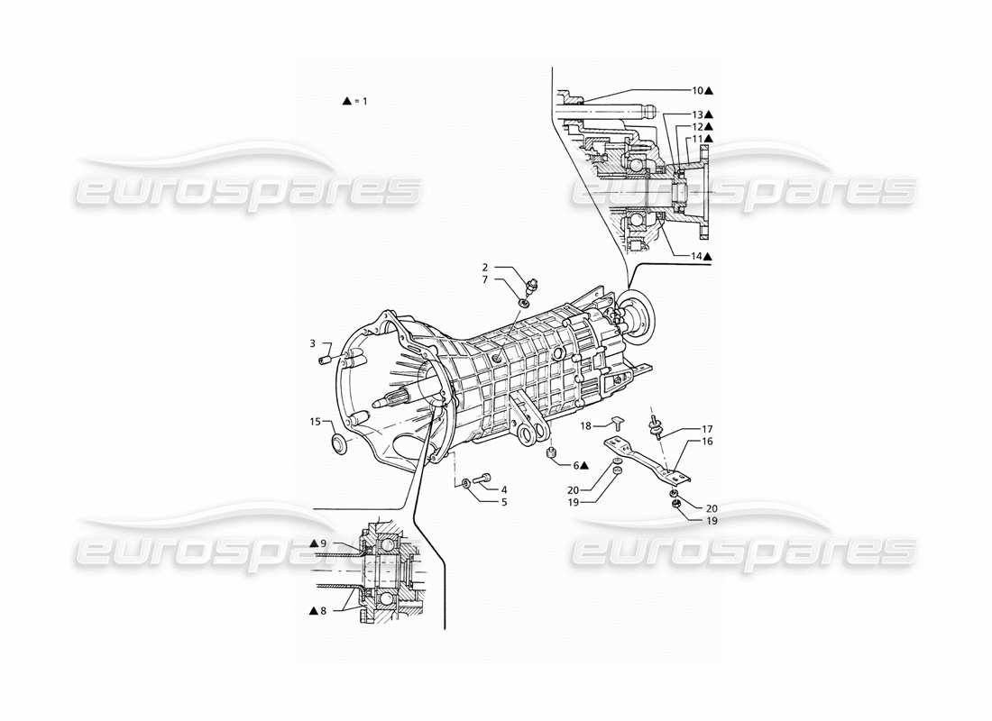 a part diagram from the maserati ghibli (1993-1995) parts catalogue