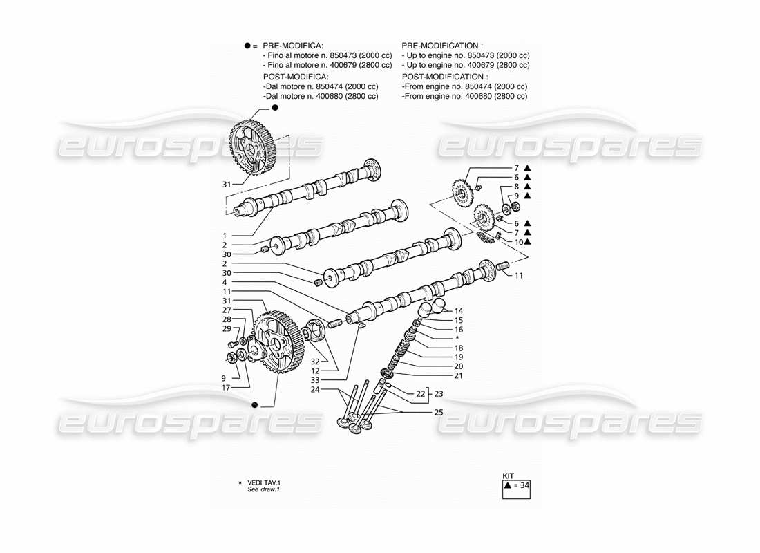 a part diagram from the maserati ghibli (1993-1995) parts catalogue