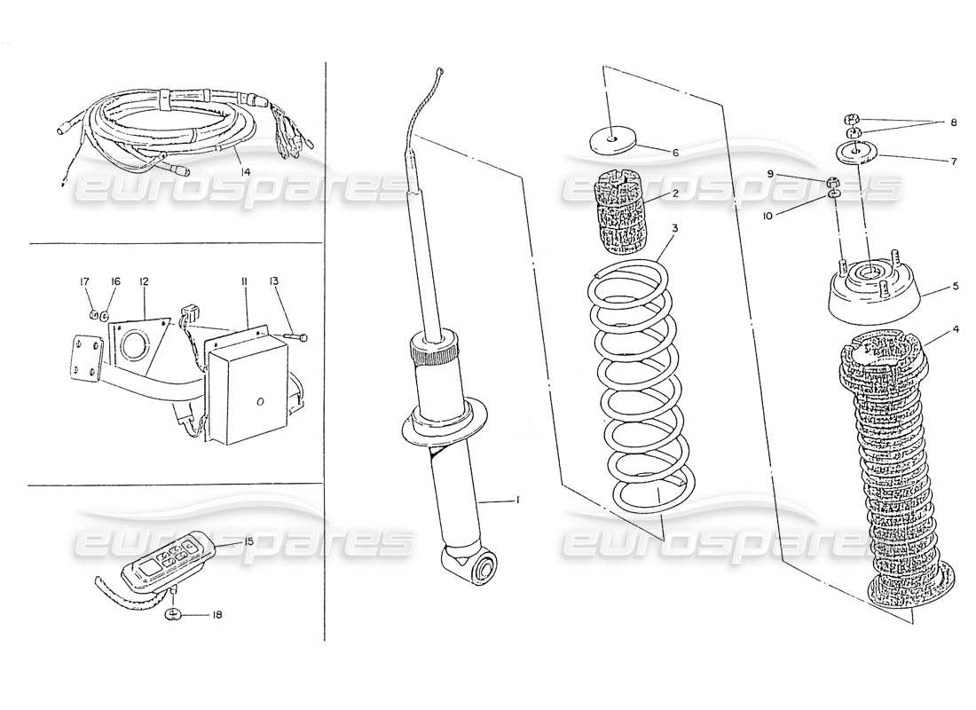 a part diagram from the maserati ghibli (1993-1995) parts catalogue