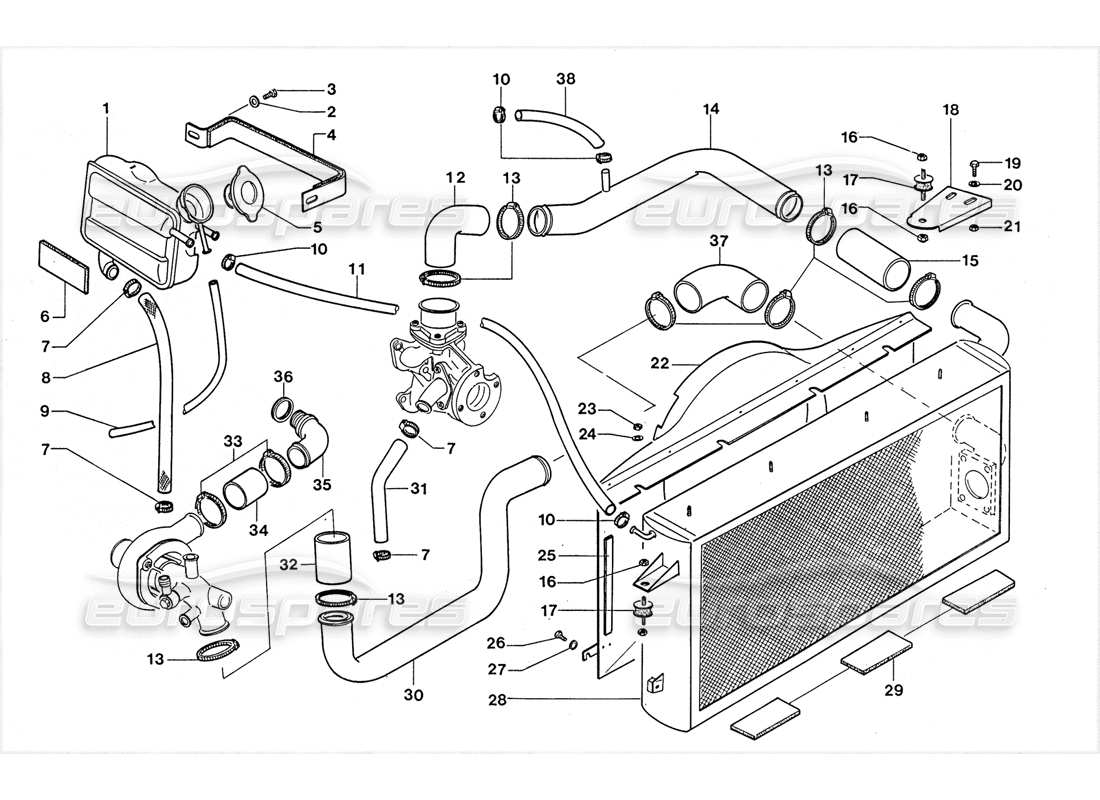 a part diagram from the lamborghini lm002 (1988) parts catalogue