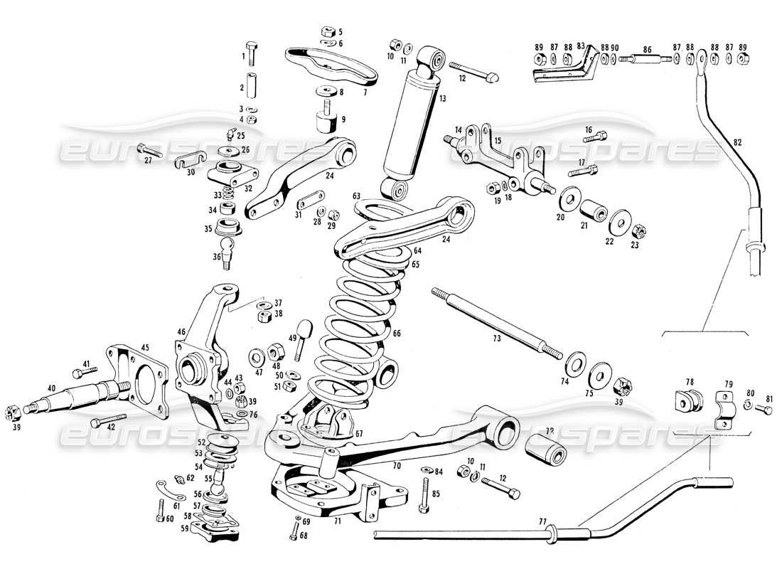 a part diagram from the maserati mistral parts catalogue