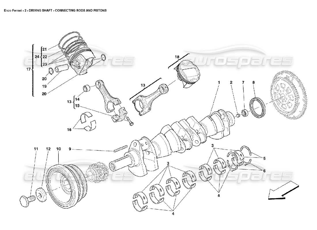 a part diagram from the ferrari enzo parts catalogue