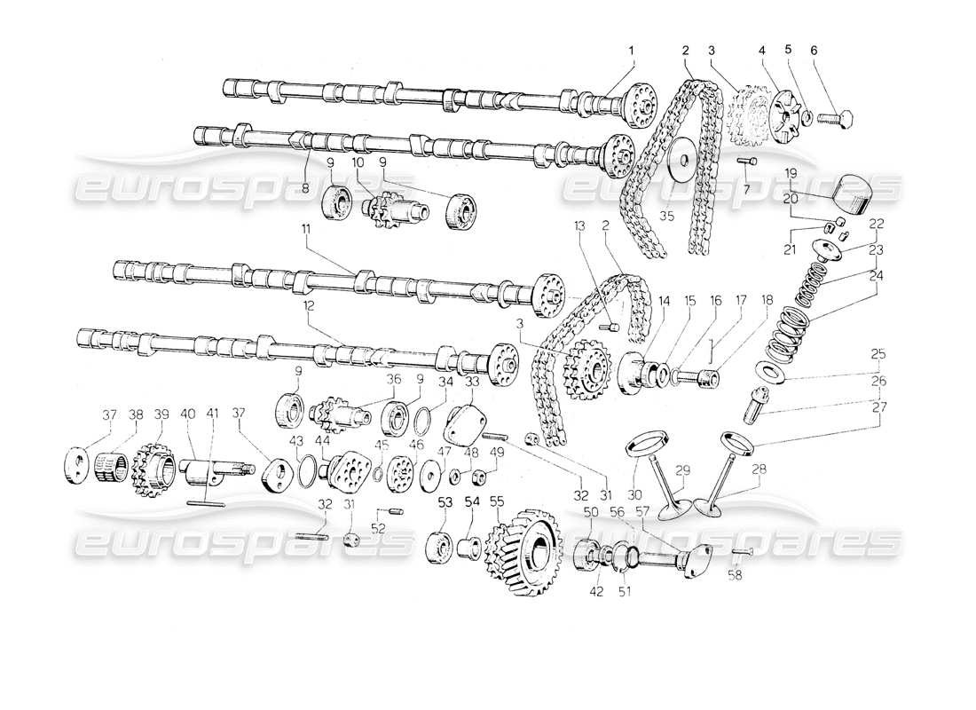 VIEW PARTS DIAGRAMS FROM THE LAMBORGHINI COUNTACH PARTS CATALOGUE a part diagram from the lamborghini countach parts catalogue