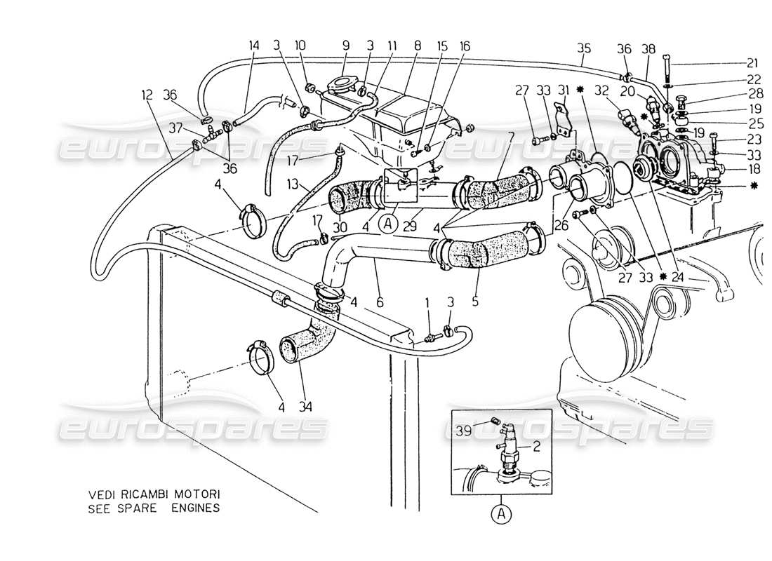 a part diagram from the maserati 418 / 4.24v / 430 parts catalogue