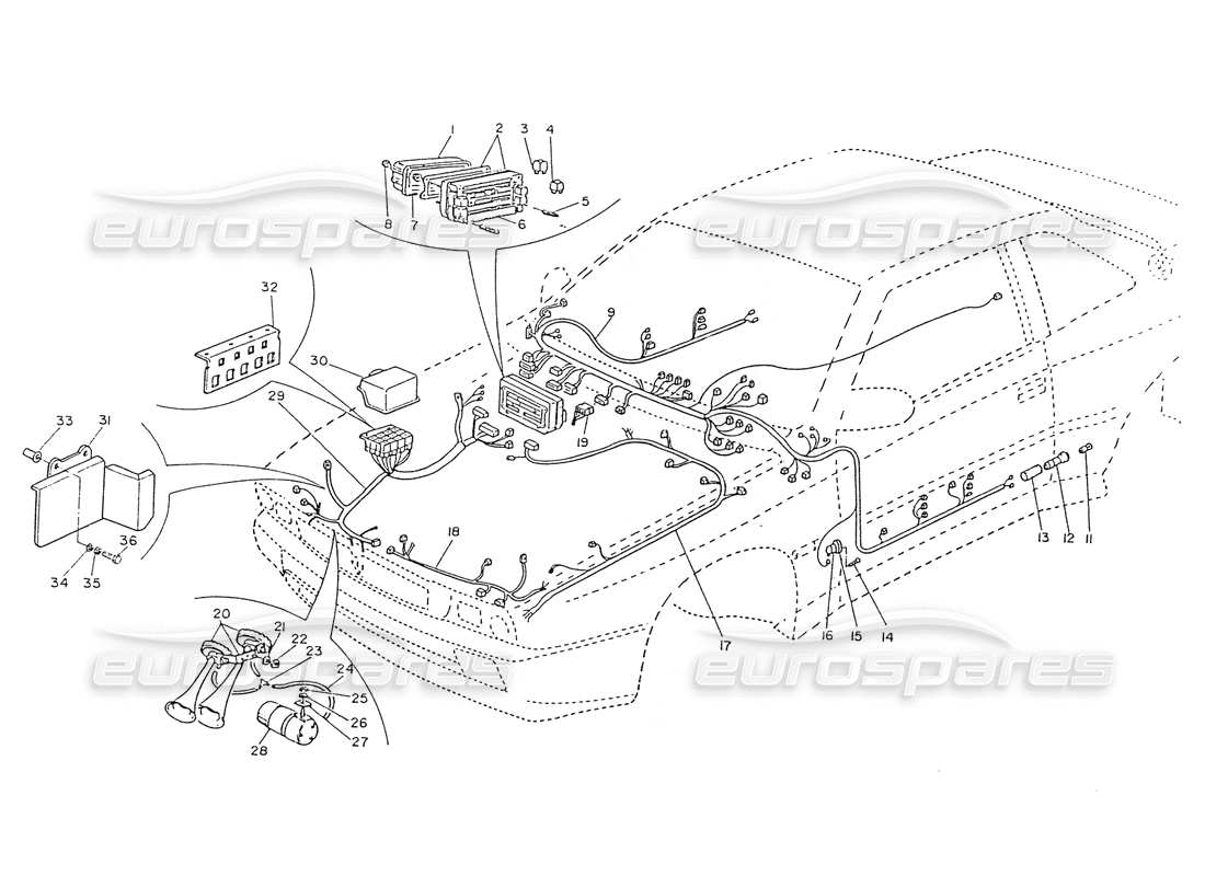 a part diagram from the maserati ghibli 2.8 (non abs) parts catalogue