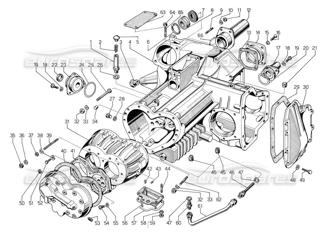 a part diagram from the lamborghini jalpa parts catalogue