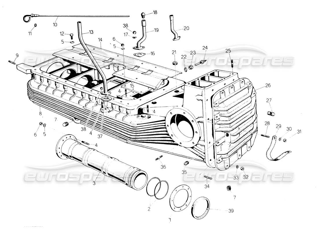 a part diagram from the lamborghini countach lp400 parts catalogue