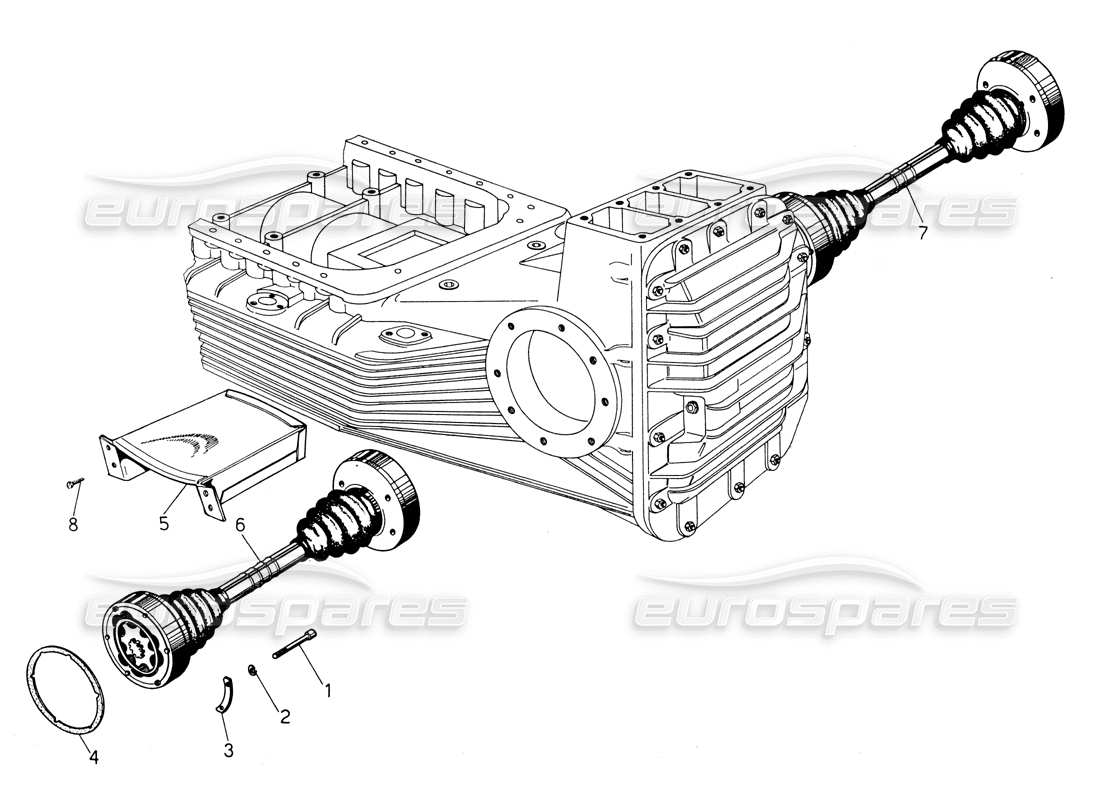 a part diagram from the lamborghini countach lp400 parts catalogue