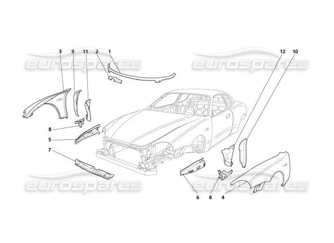 a part diagram from the maserati 4200 coupe (2005) parts catalogue