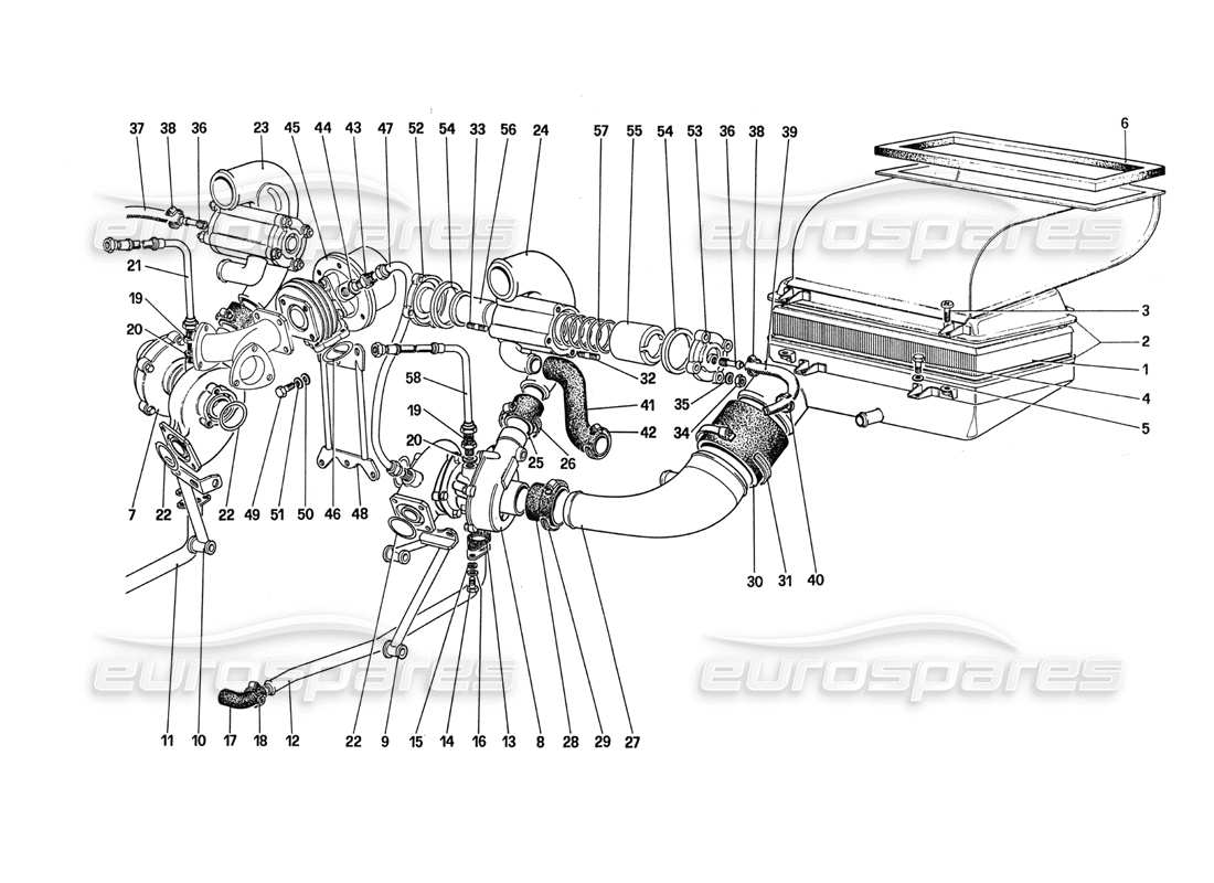 a part diagram from the ferrari 288 parts catalogue