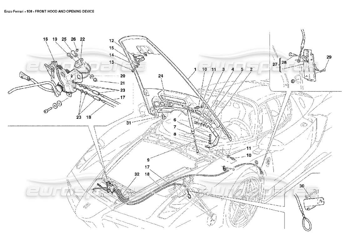 a part diagram from the ferrari enzo parts catalogue