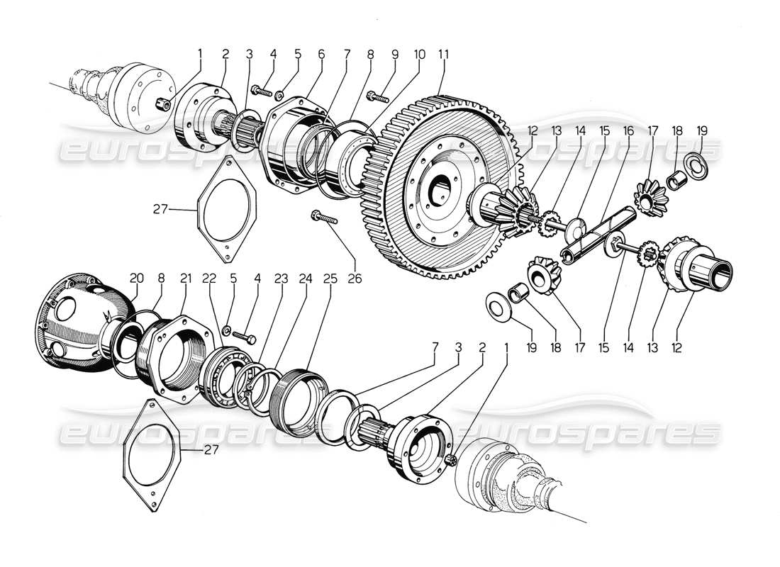 a part diagram from the lamborghini jalpa parts catalogue