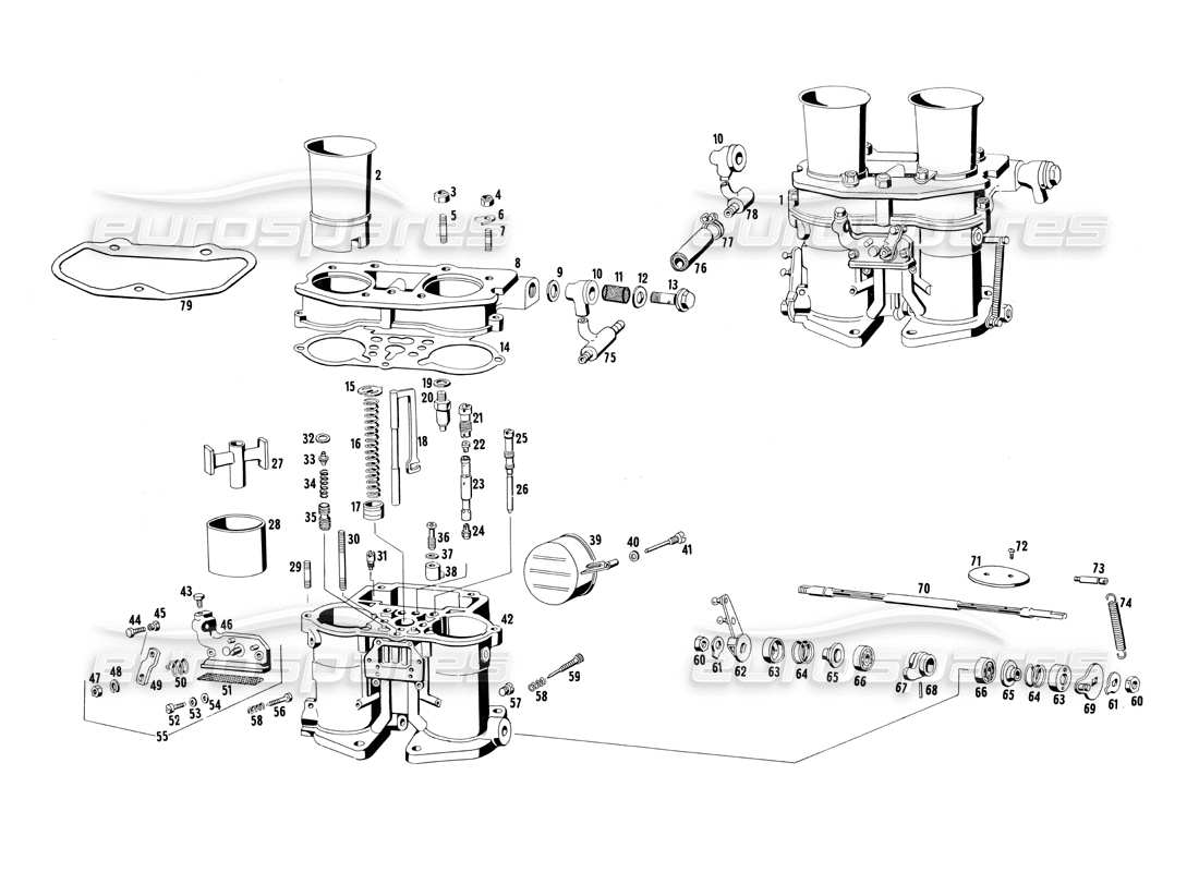 a part diagram from the maserati ghibli 4.7 / 4.9 parts catalogue