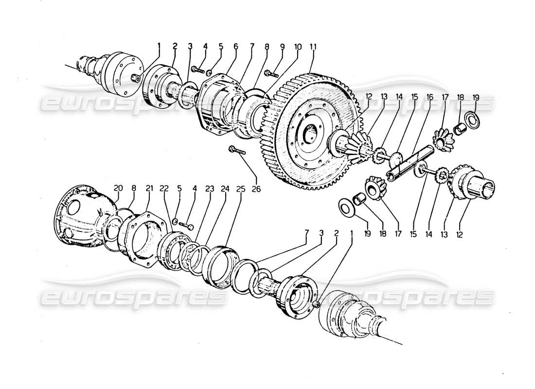 VIEW PARTS DIAGRAMS FROM THE LAMBORGHINI URRACO PARTS CATALOGUE a part diagram from the lamborghini urraco parts catalogue