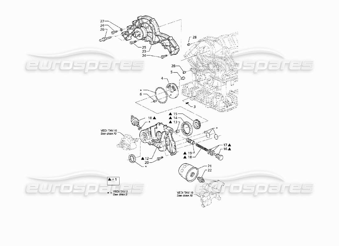 a part diagram from the maserati quattroporte (1996-2001) parts catalogue