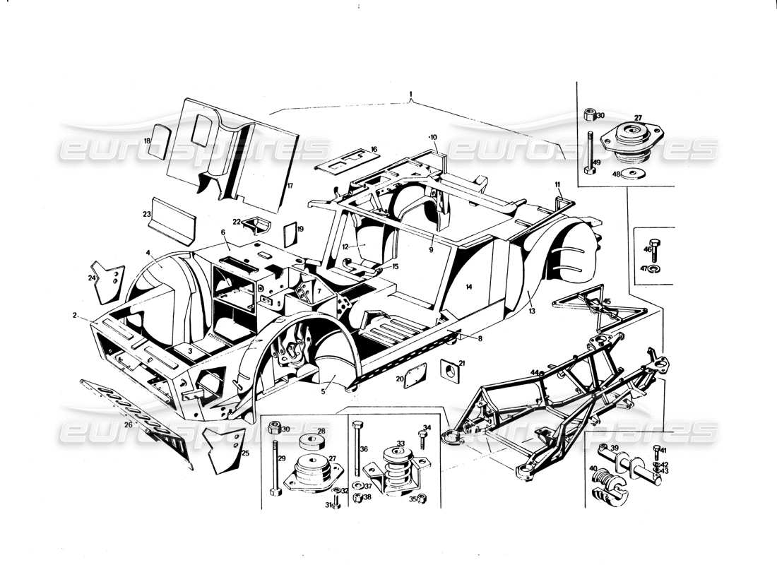 a part diagram from the maserati bora parts catalogue