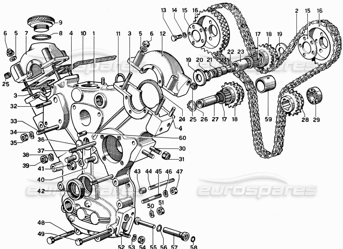 a part diagram from the ferrari 330 and 365 parts catalogue