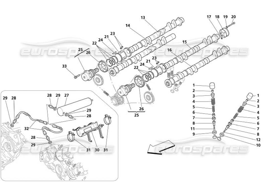 a part diagram from the maserati 4200 gransport (2005) parts catalogue