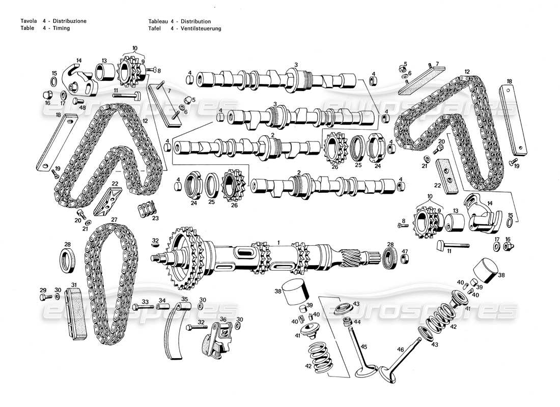 a part diagram from the maserati merak parts catalogue