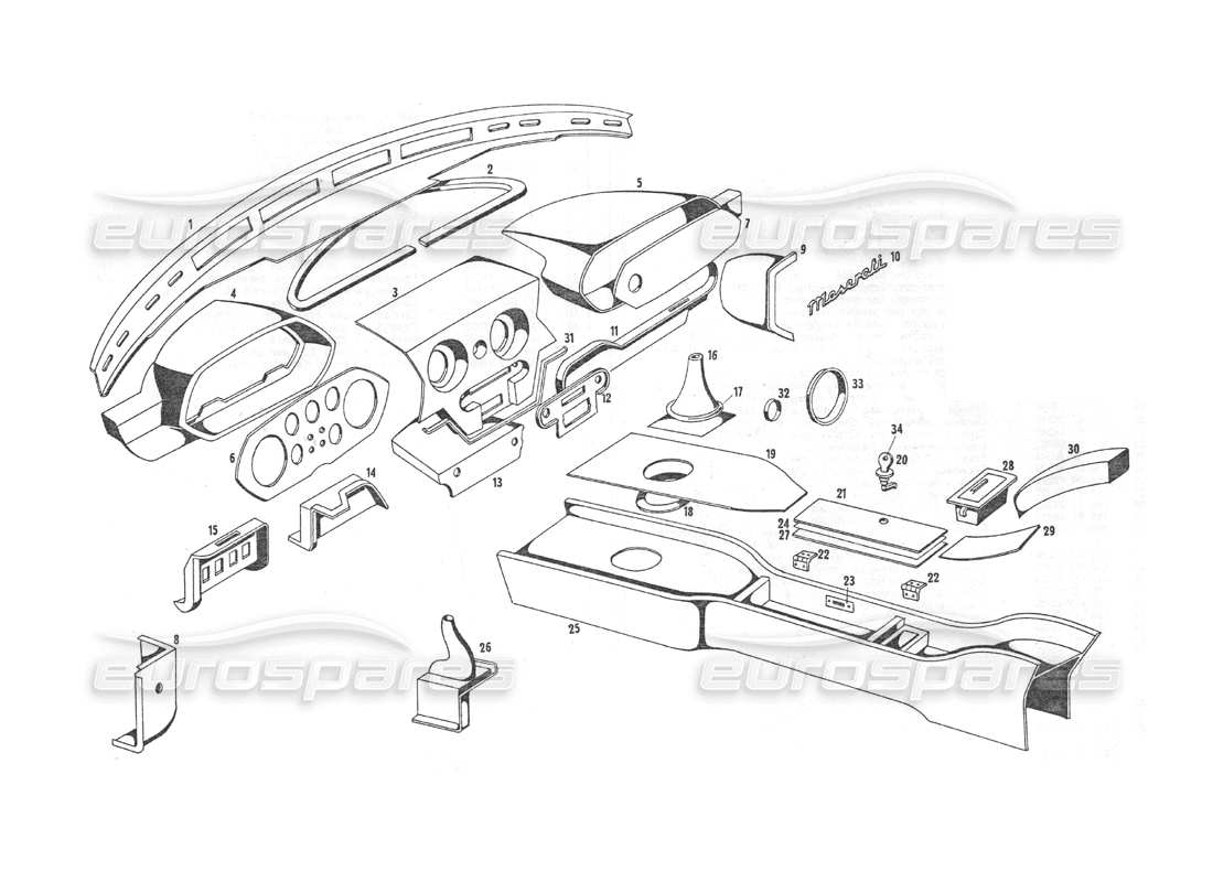 a part diagram from the maserati indy parts catalogue