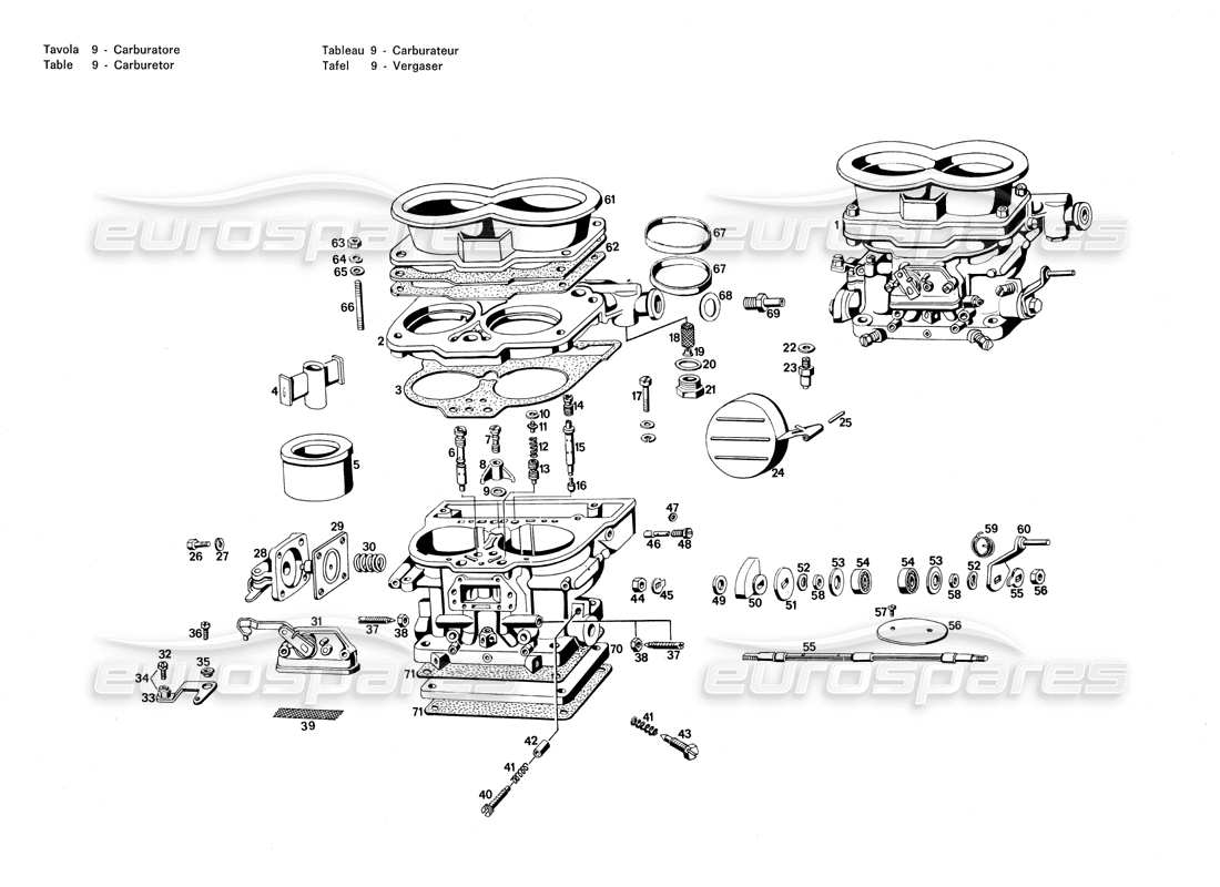 a part diagram from the maserati merak parts catalogue