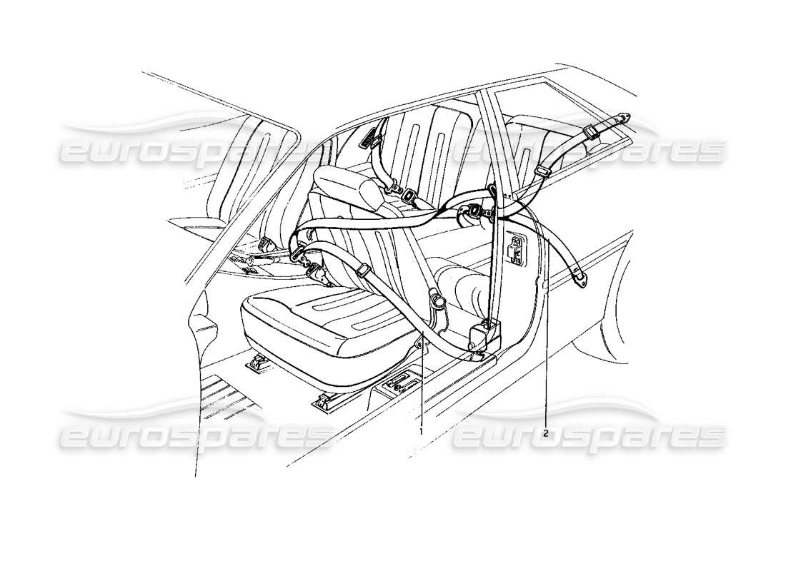 ferrari 400 gt (mechanical) seat belts parts diagram