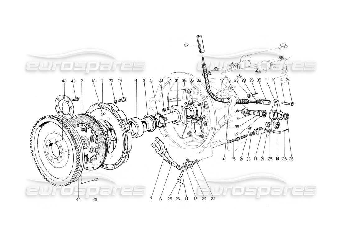 ferrari 400 gt (mechanical) clutch system and controls (400 gt) part diagram