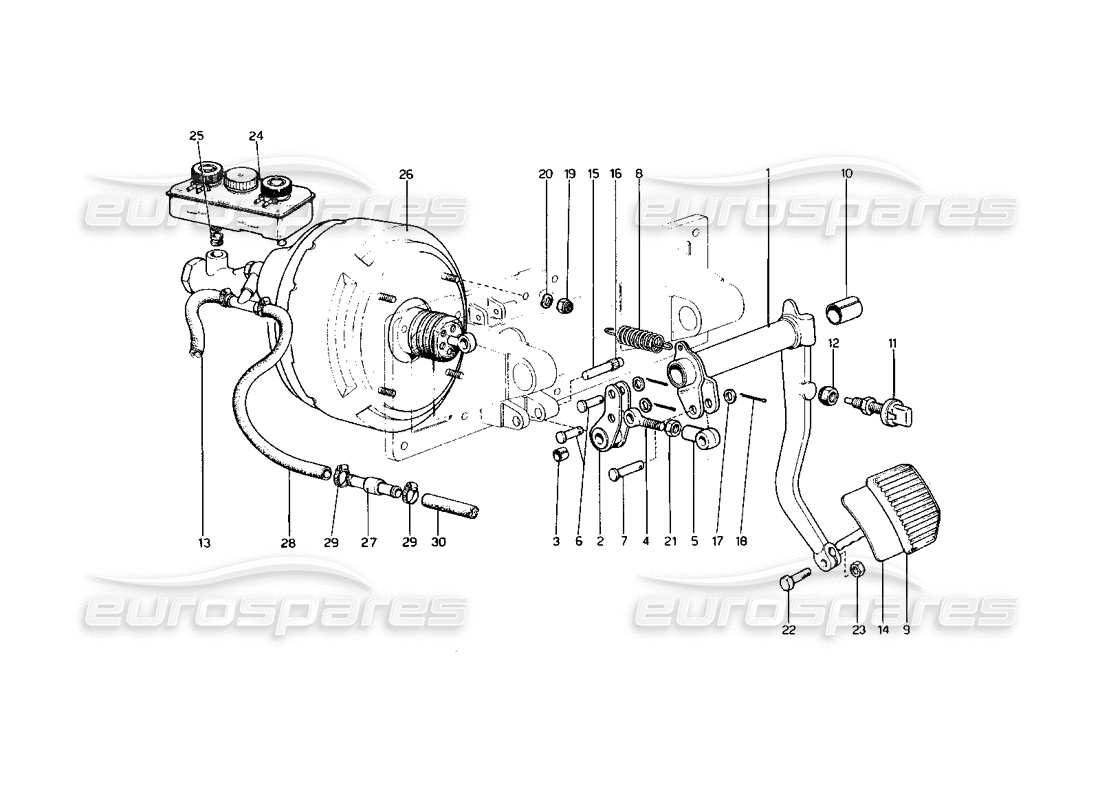 ferrari 400 gt (mechanical) brakes hydraulic drive (400 gt) part diagram