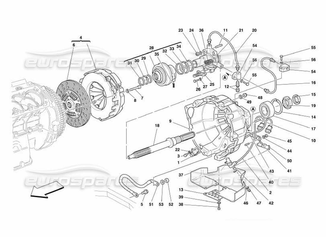 ferrari 550 barchetta clutch - controls parts diagram