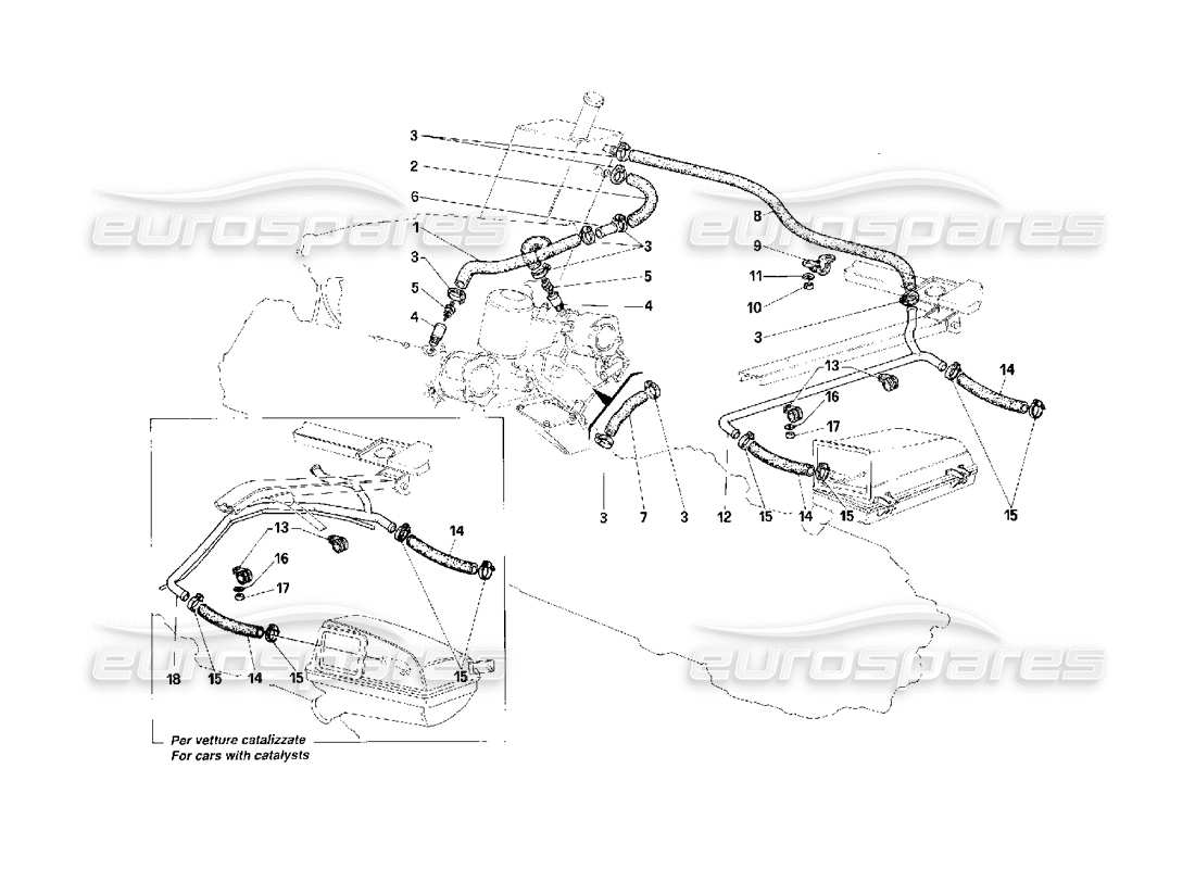 ferrari f40 oil vapor recycling parts diagram