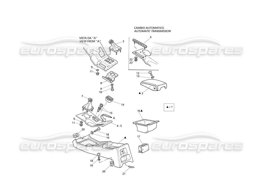 maserati qtp v8 evoluzione console parts diagram