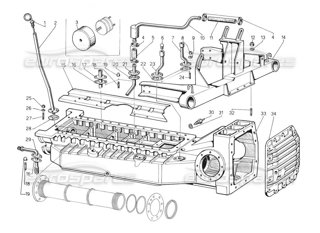 lamborghini countach 5000 qv (1985) sump parts diagram