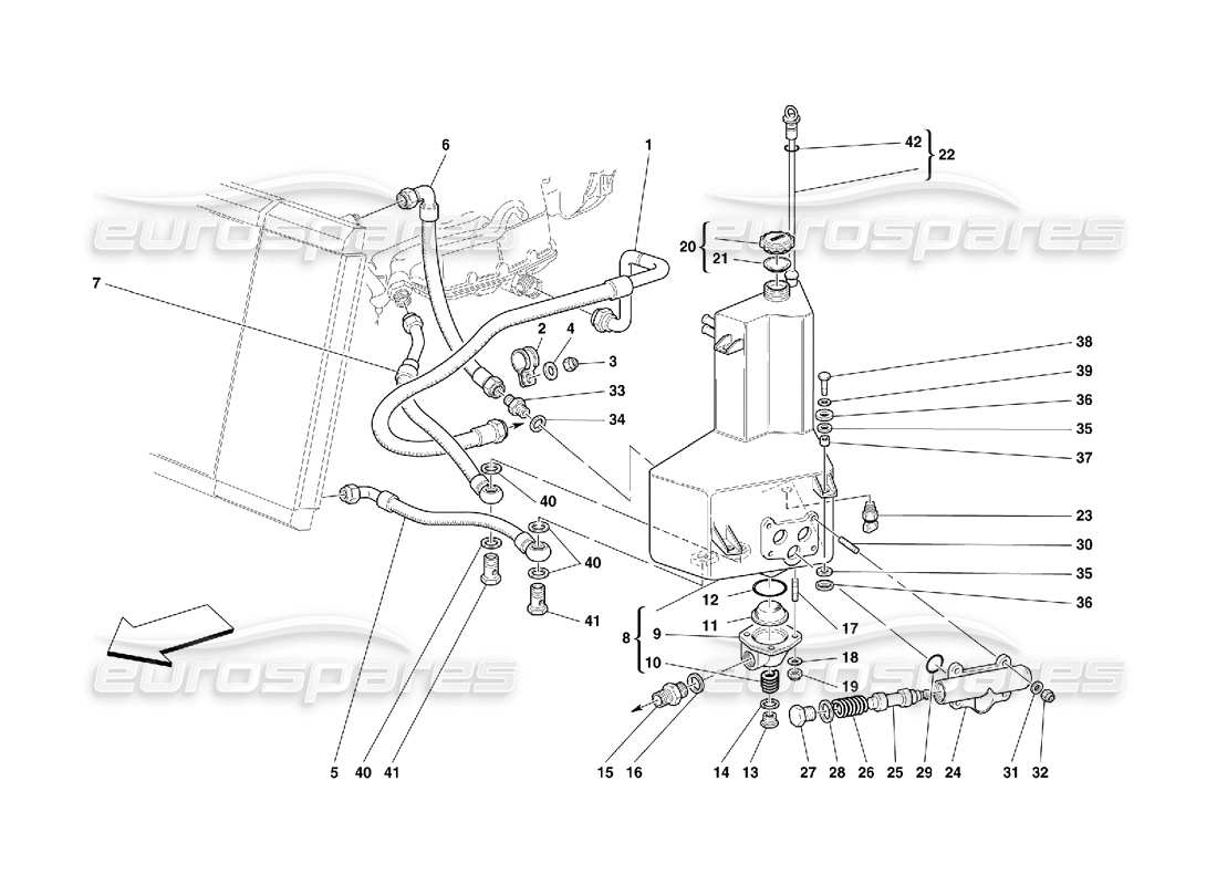 ferrari 456 gt/gta lubrication system - tank parts diagram