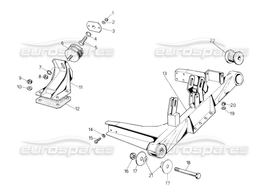 lamborghini countach 5000 qvi (1989) engine supports parts diagram