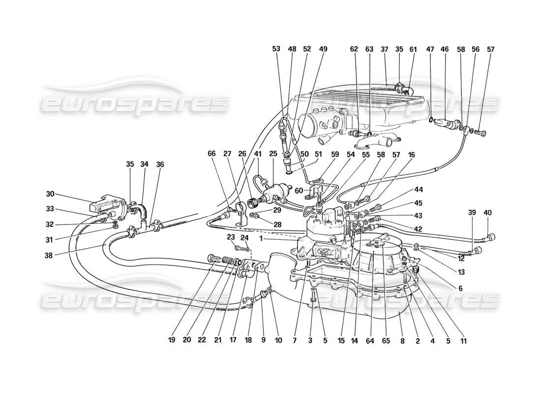 ferrari 328 (1988) fuel distributors lines (for ch88 version) parts diagram