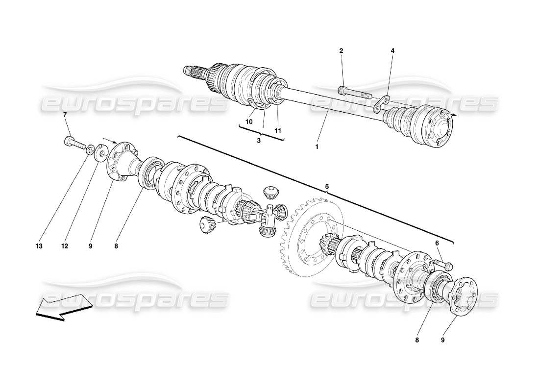 ferrari 456 gt/gta differential and axle shaft -not for 456 gta parts diagram