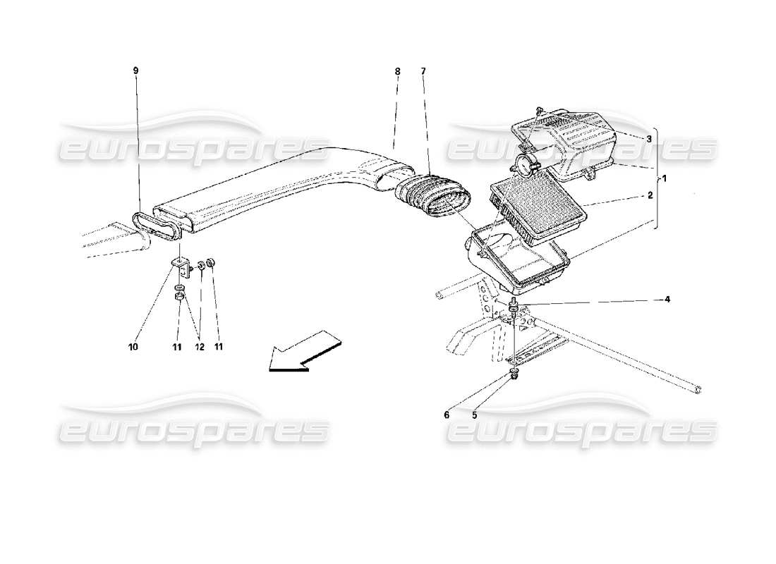 ferrari 512 tr air intake parts diagram