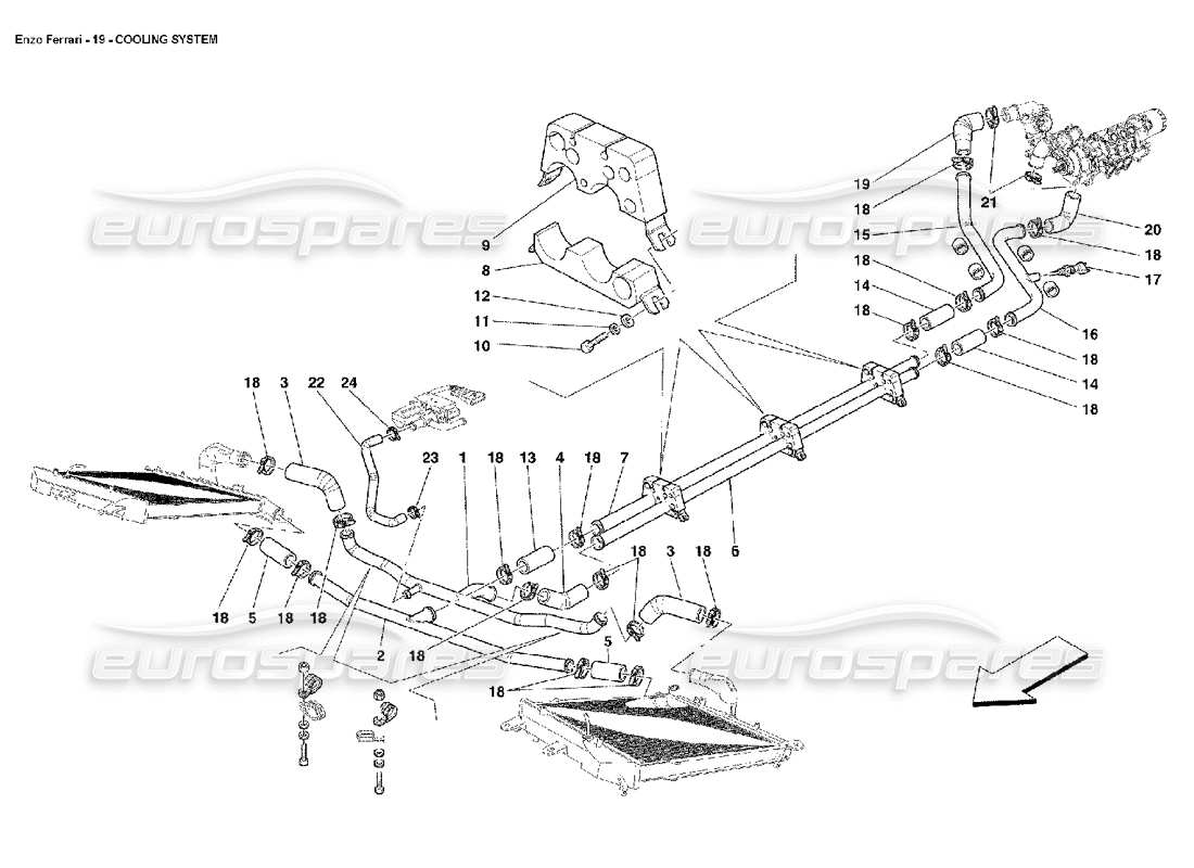 ferrari enzo cooling system parts diagram