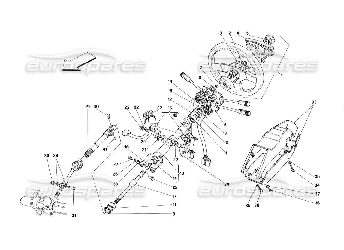 ferrari 348 (1993) tb / ts steering column part diagram