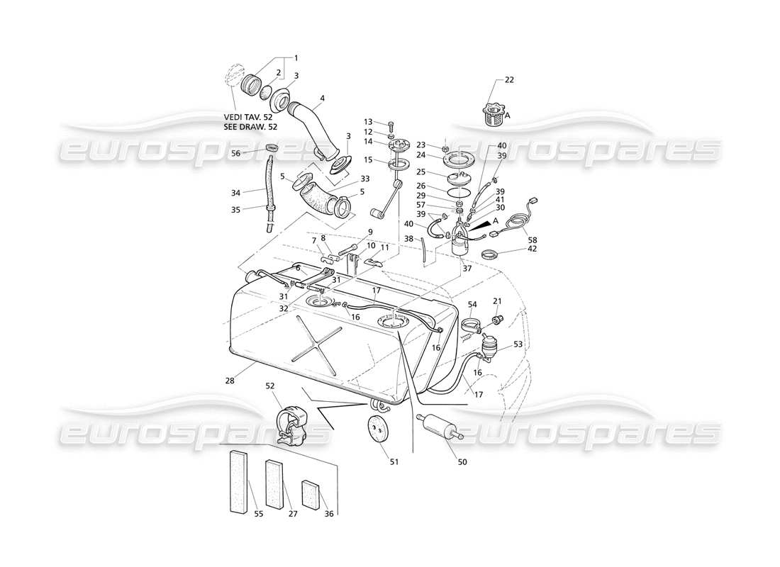 maserati qtp v6 evoluzione fuel tank parts diagram